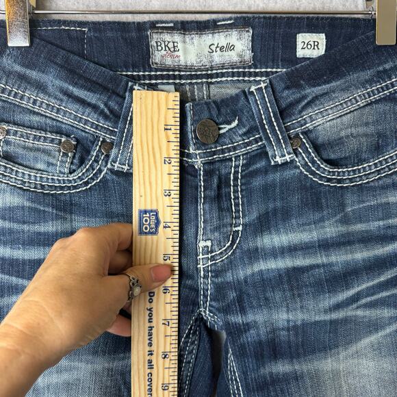 BKE Stella Bootcut Dark Wash Jeans Women’s 26 Thick Stitch Western Y2K Retro - Picture 10 of 13